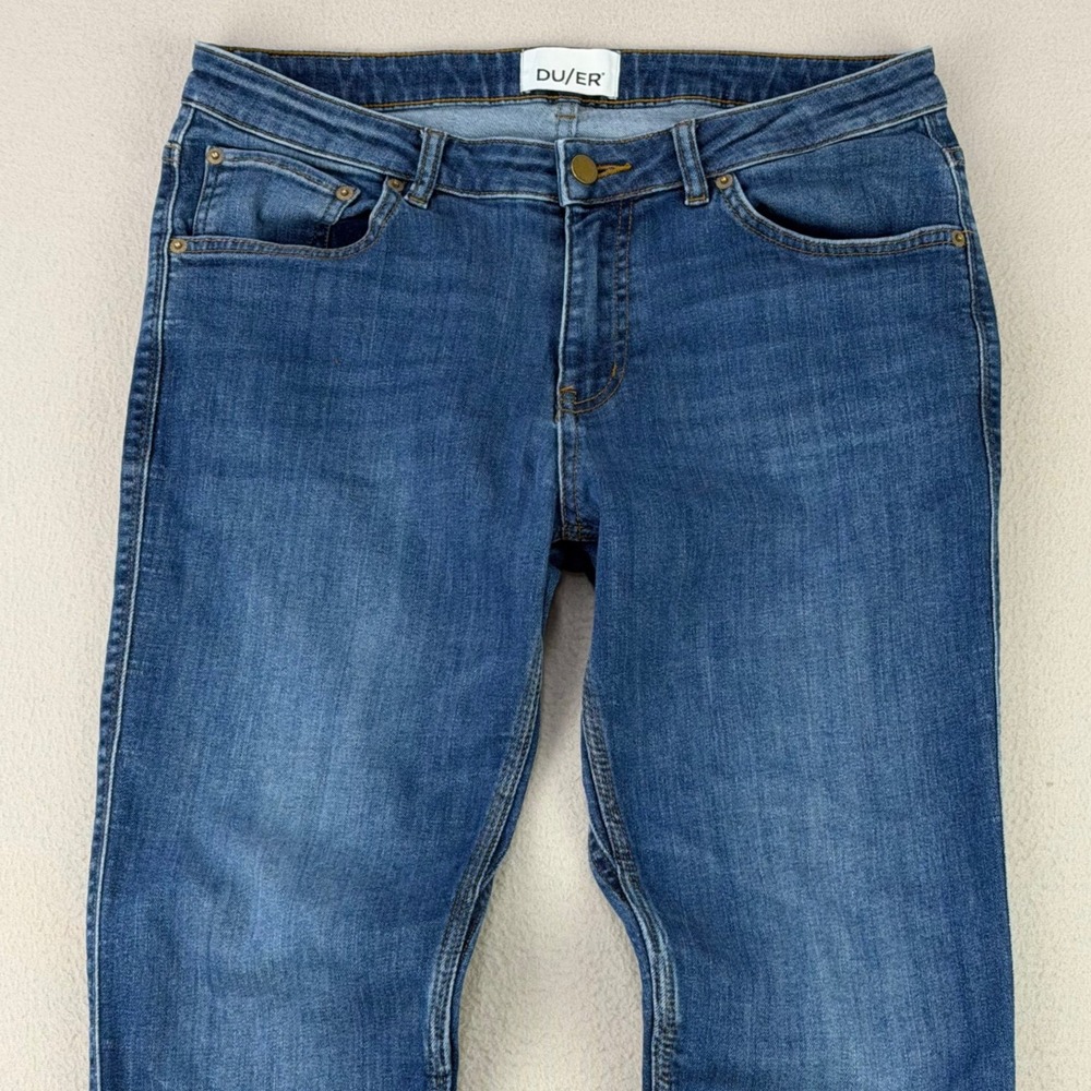 DU/ER No Sweat Jeans Mens 30x32 Blue Slim Straight Stretch Performance Denim